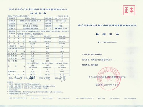 Test report of power grid access certificate 001x7 in 2017